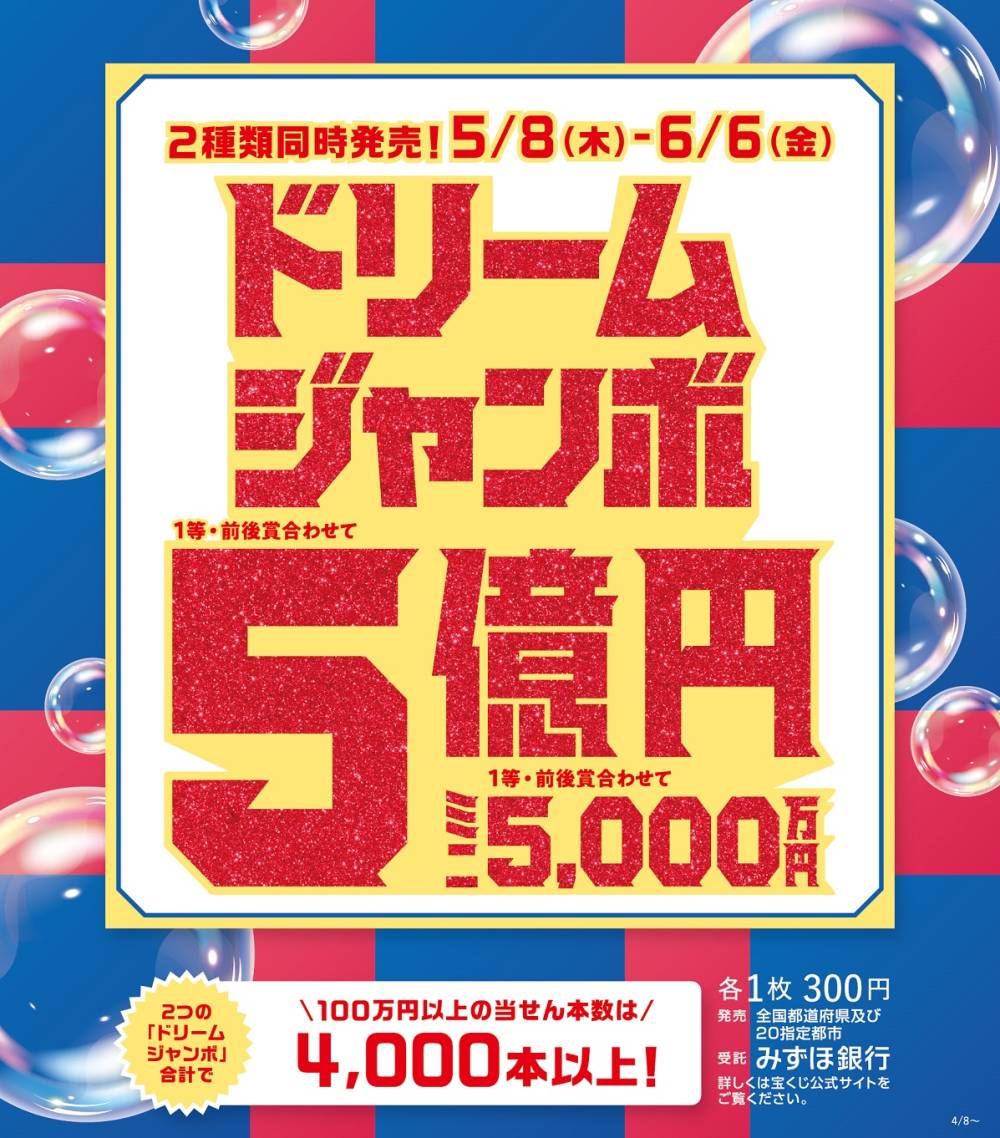 ドリームジャンボ宝くじ発売！