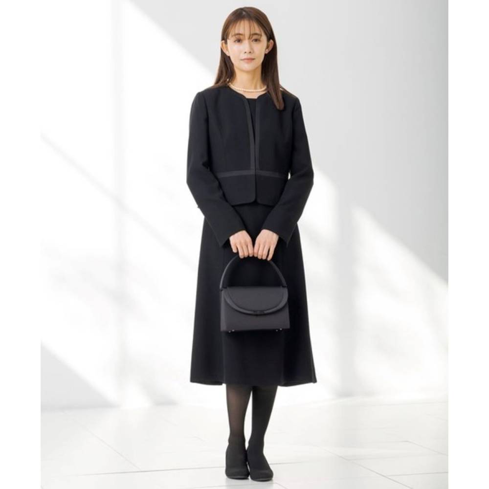 ◆formforma◆【洗える喪服・礼服】ジャケット&ワンピース ブラックフォーマルセットアップスーツ